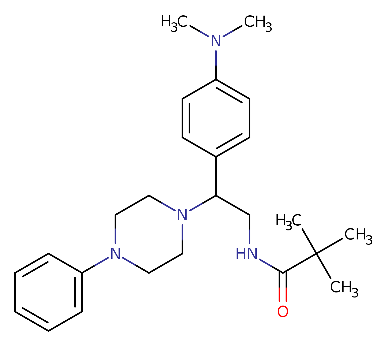 N-{2-[4-(dimethylamino)phenyl]-2-(4-phenylpiperazin-1-yl)ethyl}-2,2-dimethylpropanamide