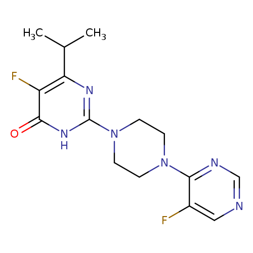 5-fluoro-2-[4-(5-fluoropyrimidin-4-yl)piperazin-1-yl]-6-(propan-2-yl)-3,4-dihydropyrimidin-4-one