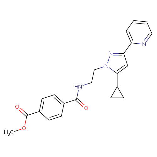 methyl 4-({2-[5-cyclopropyl-3-(pyridin-2-yl)-1H-pyrazol-1-yl]ethyl}carbamoyl)benzoate