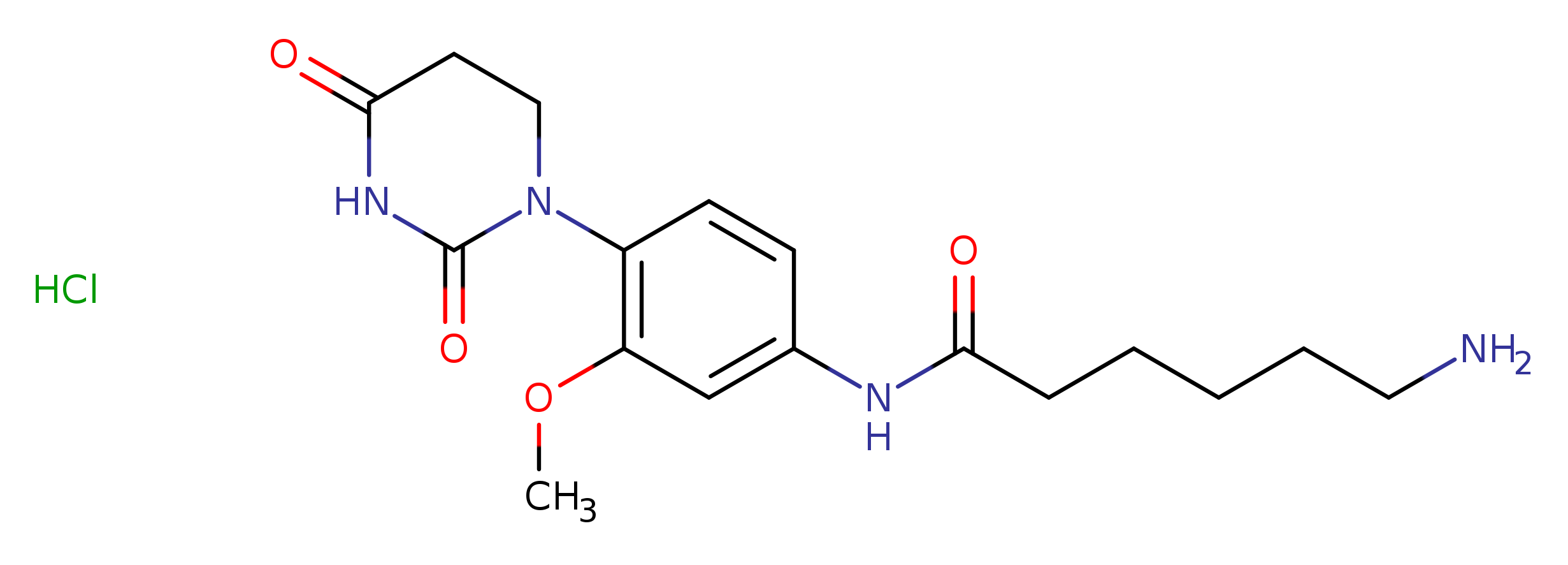 6-amino-N-[4-(2,4-dioxo-1,3-diazinan-1-yl)-3-methoxyphenyl]hexanamide hydrochloride