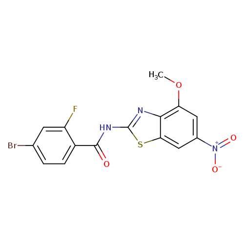 4-bromo-2-fluoro-N-(4-methoxy-6-nitro-1,3-benzothiazol-2-yl)benzamide