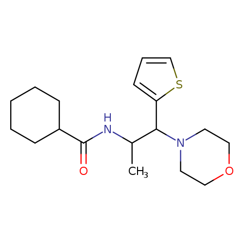 N-[1-(morpholin-4-yl)-1-(thiophen-2-yl)propan-2-yl]cyclohexanecarboxamide
