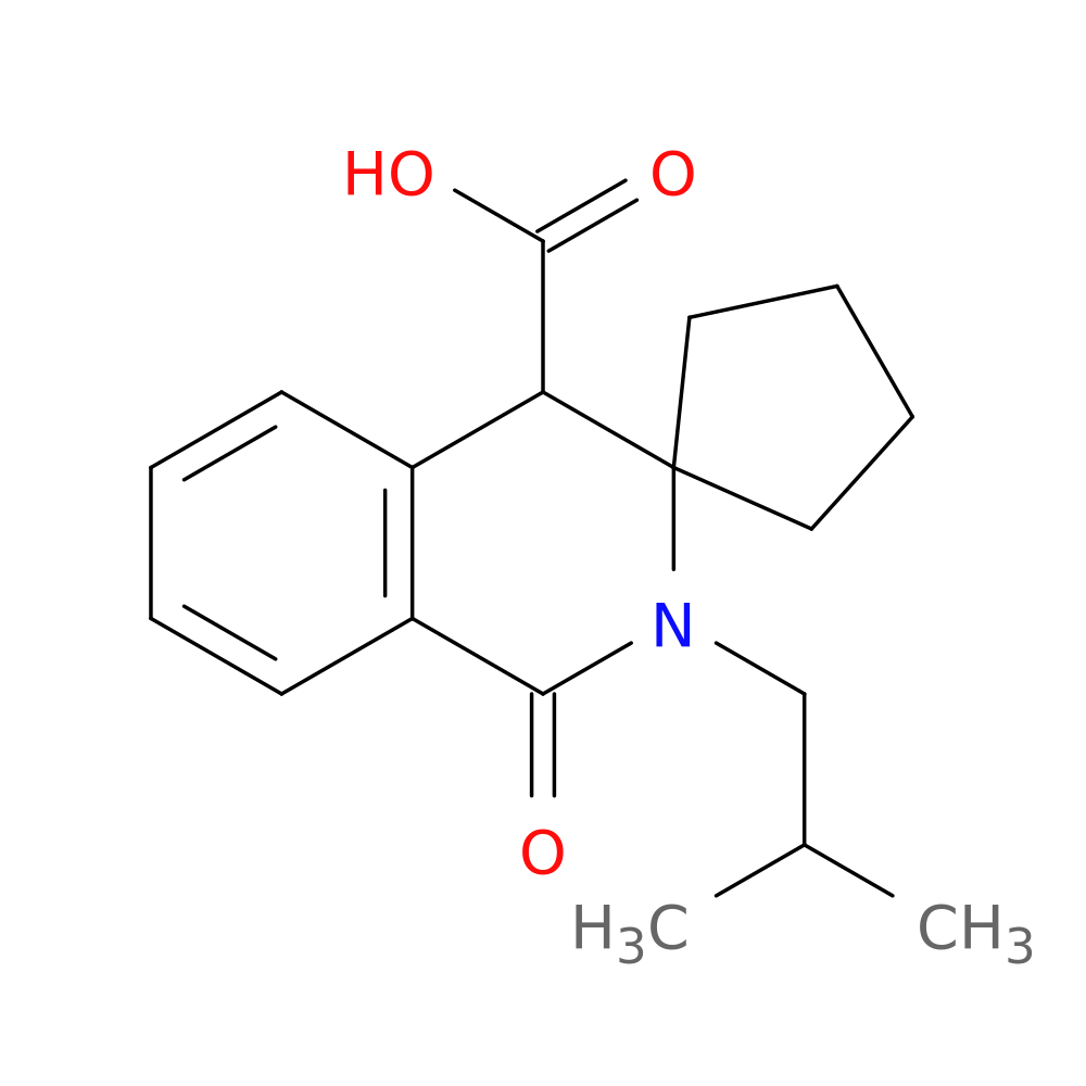 2'-Isobutyl-1'-oxo-1',4'-dihydro-2'h-spiro[cyclopentane-1,3'-isoquinoline]-4'-carboxylic acid