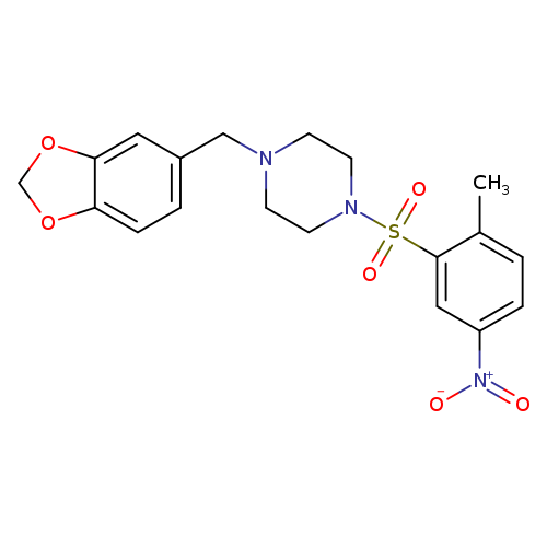 1-(1,3-benzodioxol-5-ylmethyl)-4-[(2-methyl-5-nitrophenyl)sulfonyl]piperazine