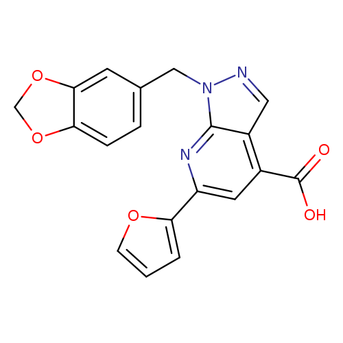 1-(2H-1,3-benzodioxol-5-ylmethyl)-6-(furan-2-yl)-1H-pyrazolo[3,4-b]pyridine-4-carboxylic acid