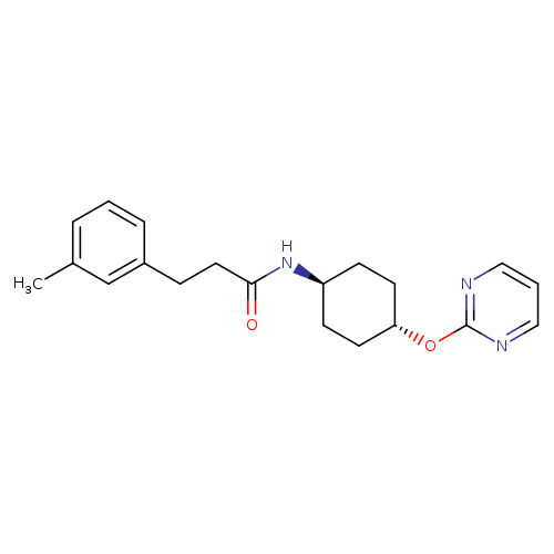 3-(3-methylphenyl)-N-[(1r,4r)-4-(pyrimidin-2-yloxy)cyclohexyl]propanamide