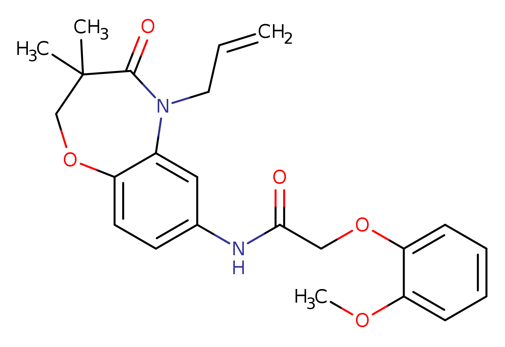 N-[3,3-dimethyl-4-oxo-5-(prop-2-en-1-yl)-2,3,4,5-tetrahydro-1,5-benzoxazepin-7-yl]-2-(2-methoxyphenoxy)acetamide