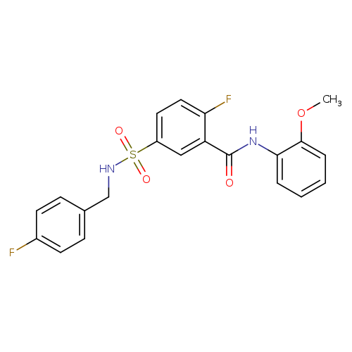 2-fluoro-5-{[(4-fluorophenyl)methyl]sulfamoyl}-N-(2-methoxyphenyl)benzamide