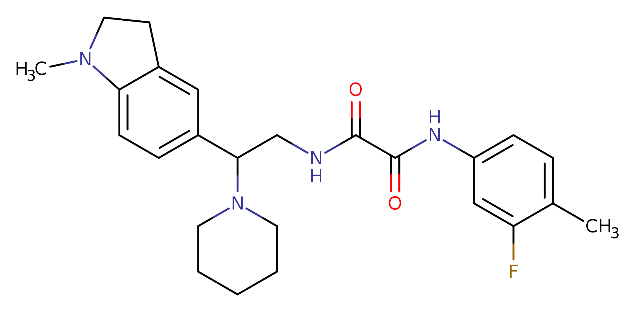 N'-(3-fluoro-4-methylphenyl)-N-[2-(1-methyl-2,3-dihydro-1H-indol-5-yl)-2-(piperidin-1-yl)ethyl]ethanediamide