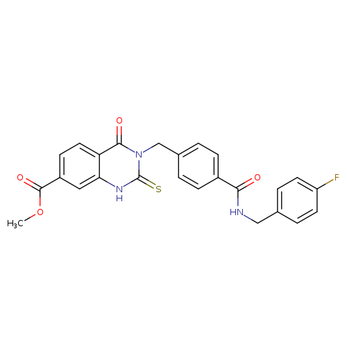 methyl 3-[(4-{[(4-fluorophenyl)methyl]carbamoyl}phenyl)methyl]-4-oxo-2-sulfanylidene-1,2,3,4-tetrahydroquinazoline-7-carboxylate