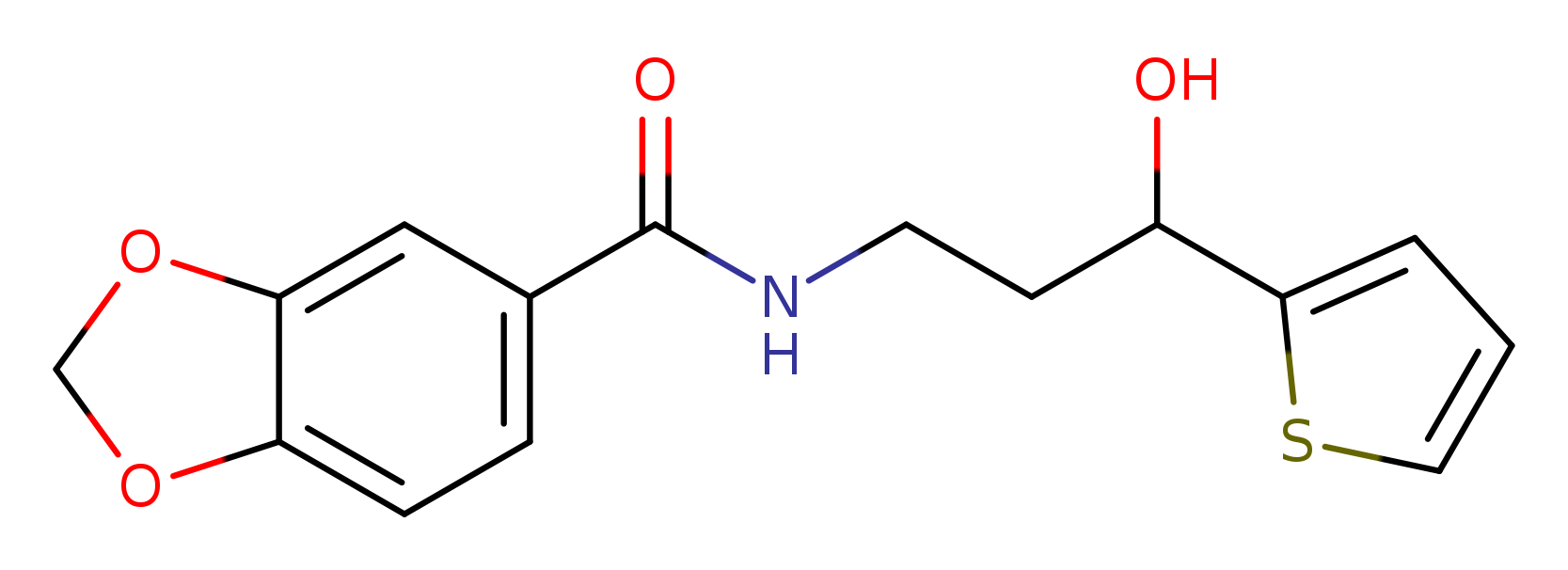 N-[3-hydroxy-3-(thiophen-2-yl)propyl]-2H-1,3-benzodioxole-5-carboxamide