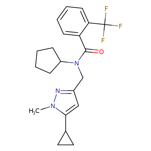 N-cyclopentyl-N-[(5-cyclopropyl-1-methyl-1H-pyrazol-3-yl)methyl]-2-(trifluoromethyl)benzamide
