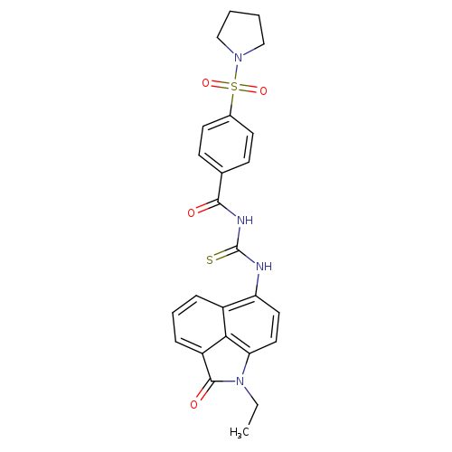 3-{2-ethyl-3-oxo-2-azatricyclo[6.3.1.0^{4,12}]dodeca-1(11),4,6,8(12),9-pentaen-9-yl}-1-[4-(pyrrolidine-1-sulfonyl)benzoyl]thiourea