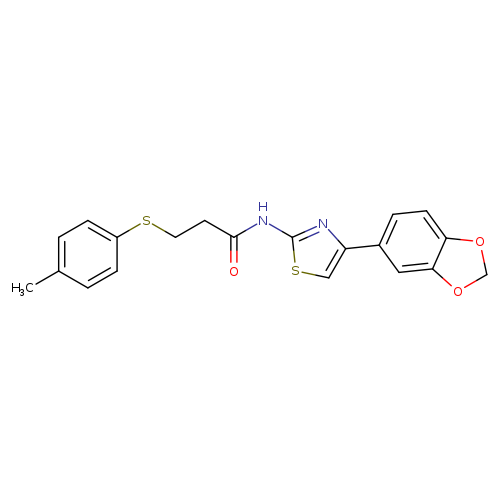 N-[4-(2H-1,3-benzodioxol-5-yl)-1,3-thiazol-2-yl]-3-[(4-methylphenyl)sulfanyl]propanamide