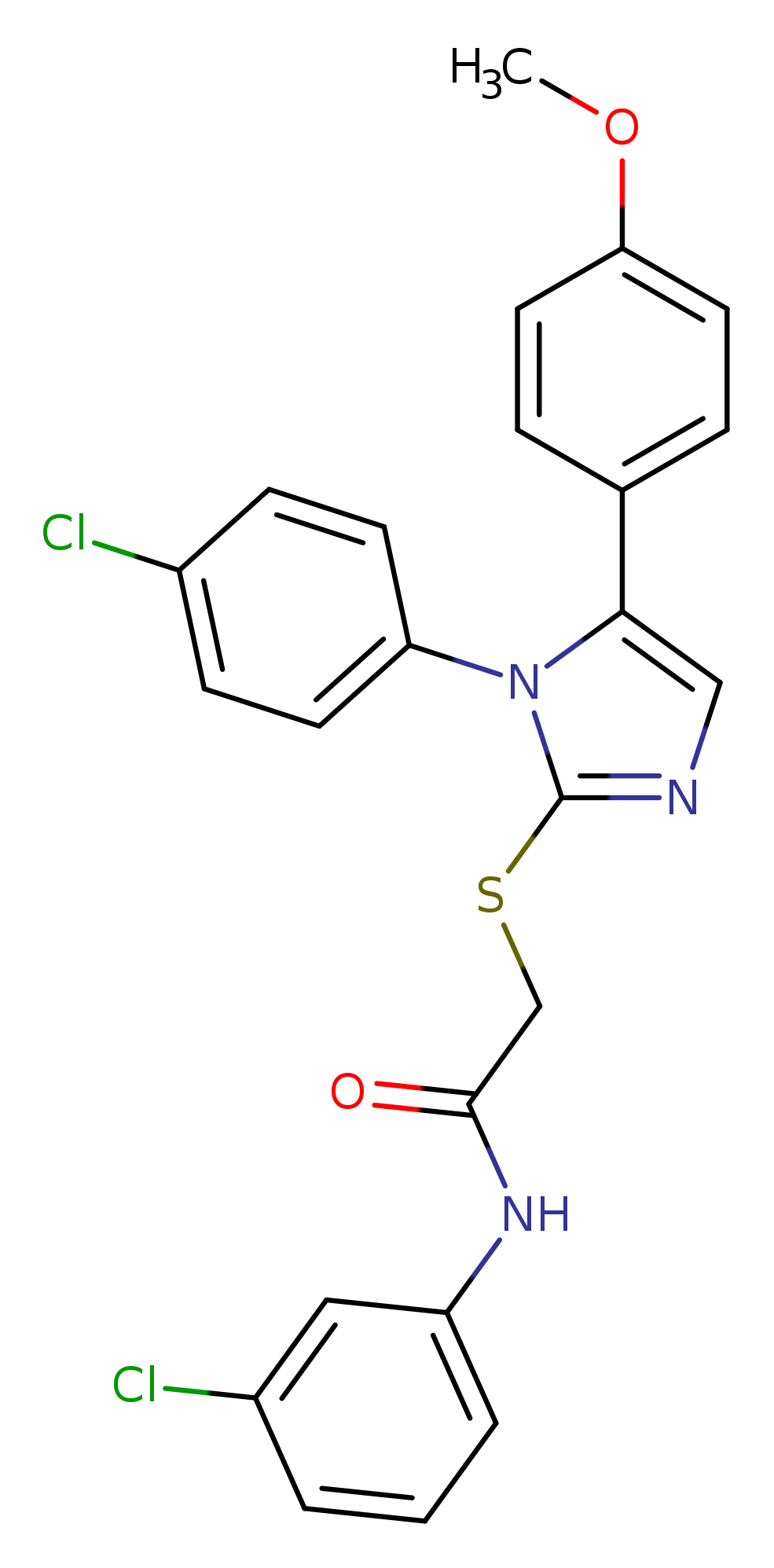 N-(3-chlorophenyl)-2-{[1-(4-chlorophenyl)-5-(4-methoxyphenyl)-1H-imidazol-2-yl]sulfanyl}acetamide