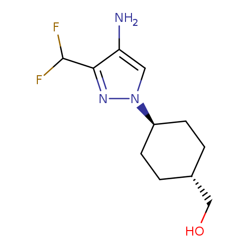 Cyclohexanemethanol， 4-[4-amino-3-(difluoromethyl)-1H-pyrazol-1-yl]-， trans-