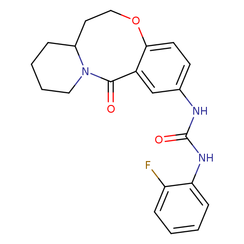 1-(2-fluorophenyl)-3-{2-oxo-9-oxa-1-azatricyclo[10.4.0.0^{3,8}]hexadeca-3,5,7-trien-5-yl}urea