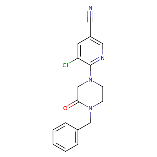 6-(4-benzyl-3-oxopiperazin-1-yl)-5-chloropyridine-3-carbonitrile