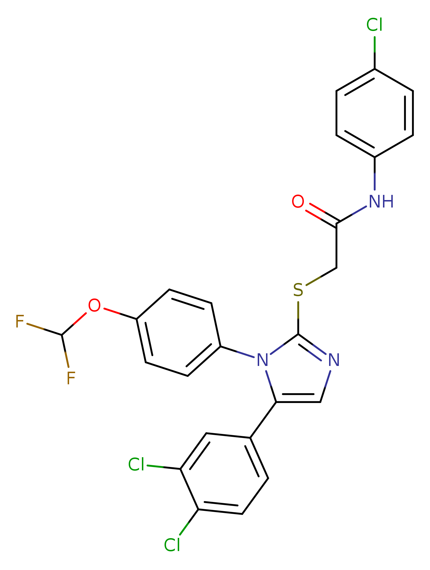 N-(4-chlorophenyl)-2-{[5-(3,4-dichlorophenyl)-1-[4-(difluoromethoxy)phenyl]-1H-imidazol-2-yl]sulfanyl}acetamide