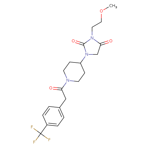 3-(2-methoxyethyl)-1-(1-{2-[4-(trifluoromethyl)phenyl]acetyl}piperidin-4-yl)imidazolidine-2,4-dione