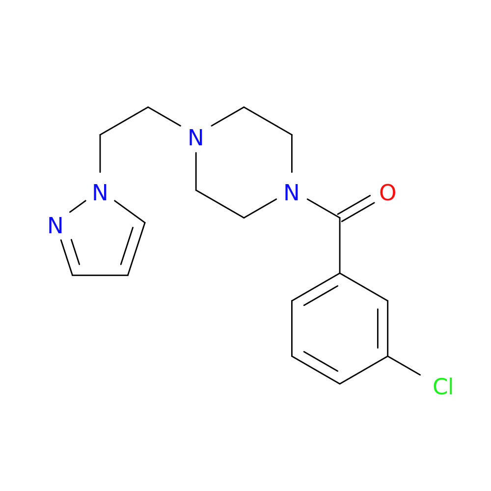 1-(3-chlorobenzoyl)-4-[2-(1H-pyrazol-1-yl)ethyl]piperazine
