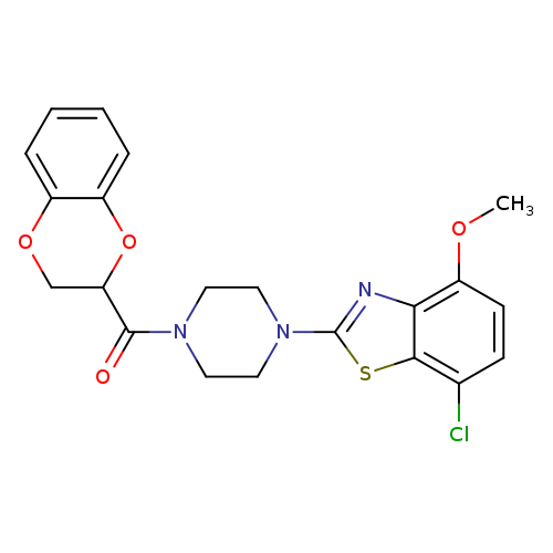 7-chloro-2-[4-(2,3-dihydro-1,4-benzodioxine-2-carbonyl)piperazin-1-yl]-4-methoxy-1,3-benzothiazole