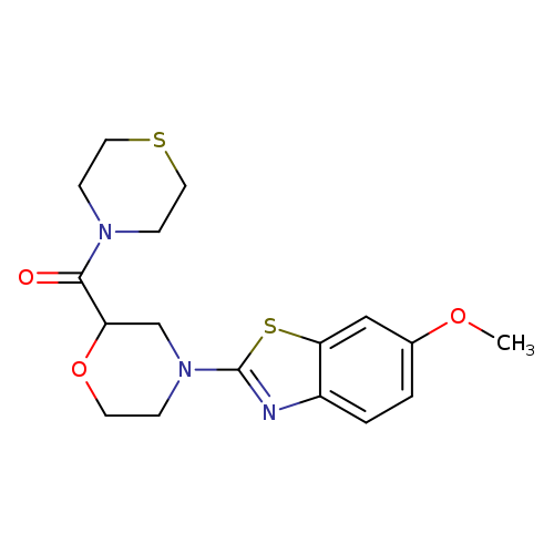 6-methoxy-2-[2-(thiomorpholine-4-carbonyl)morpholin-4-yl]-1,3-benzothiazole