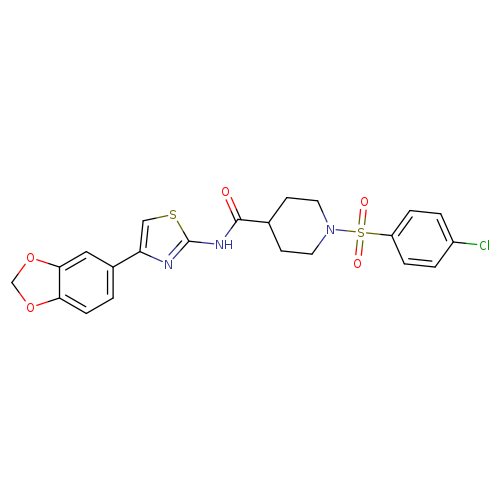 N-[4-(2H-1,3-benzodioxol-5-yl)-1,3-thiazol-2-yl]-1-(4-chlorobenzenesulfonyl)piperidine-4-carboxamide