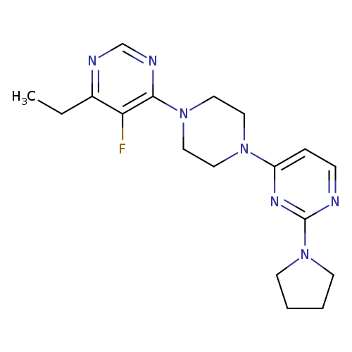 4-[4-(6-ethyl-5-fluoropyrimidin-4-yl)piperazin-1-yl]-2-(pyrrolidin-1-yl)pyrimidine