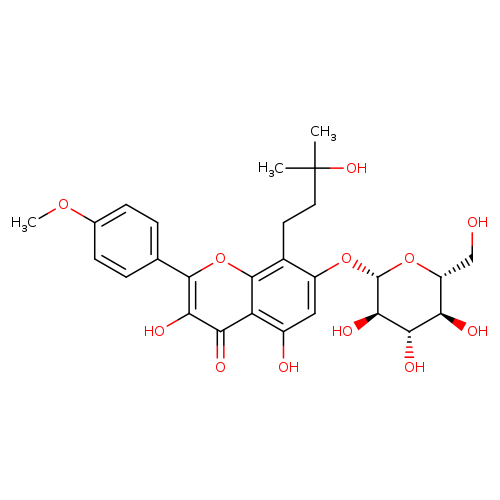 4H-1-Benzopyran-4-one, 7-(β-D-glucopyranosyloxy)-3,5-dihydroxy-8-(3-hydroxy-3-methylbutyl)-2-(4-methoxyphenyl)-