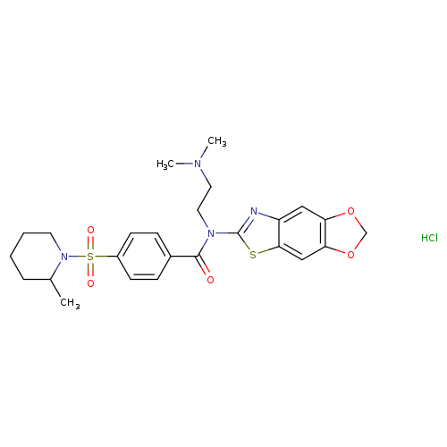 N-[2-(dimethylamino)ethyl]-N-{4,6-dioxa-10-thia-12-azatricyclo[7.3.0.0^{3,7}]dodeca-1(9),2,7,11-tetraen-11-yl}-4-[(2-methylpiperidin-1-yl)sulfonyl]benzamide hydrochloride