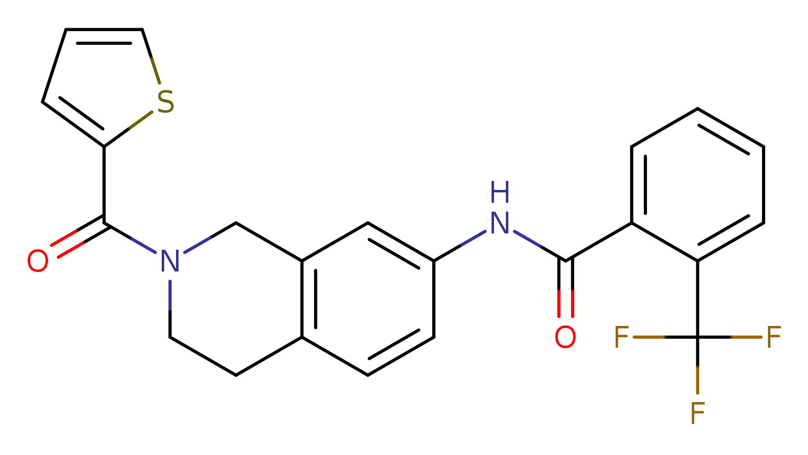 N-[2-(thiophene-2-carbonyl)-1,2,3,4-tetrahydroisoquinolin-7-yl]-2-(trifluoromethyl)benzamide