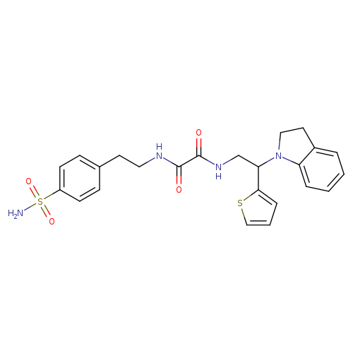 N-[2-(2,3-dihydro-1H-indol-1-yl)-2-(thiophen-2-yl)ethyl]-N'-[2-(4-sulfamoylphenyl)ethyl]ethanediamide