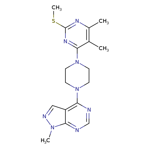 4,5-dimethyl-6-(4-{1-methyl-1H-pyrazolo[3,4-d]pyrimidin-4-yl}piperazin-1-yl)-2-(methylsulfanyl)pyrimidine