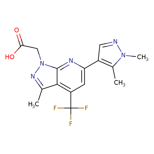 [6-(1,5-dimethyl-1H-pyrazol-4-yl)-3-methyl-4-(trifluoromethyl)-1H-pyrazolo[3,4-b]pyridin-1-yl]acetic acid