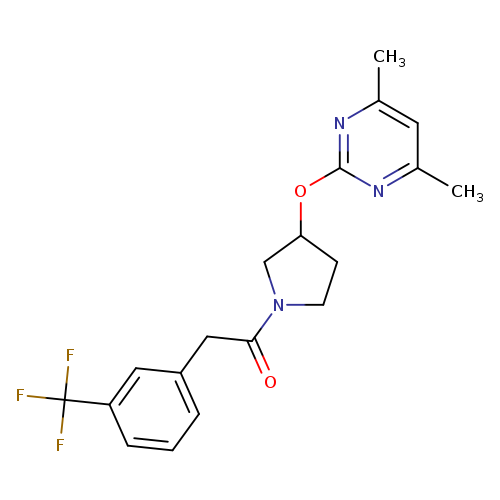 1-{3-[(4,6-dimethylpyrimidin-2-yl)oxy]pyrrolidin-1-yl}-2-[3-(trifluoromethyl)phenyl]ethan-1-one