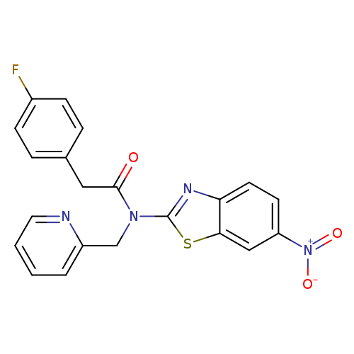 2-(4-fluorophenyl)-N-(6-nitro-1,3-benzothiazol-2-yl)-N-[(pyridin-2-yl)methyl]acetamide