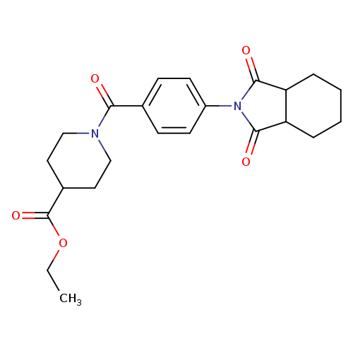 ethyl 1-[4-(1,3-dioxo-octahydro-1H-isoindol-2-yl)benzoyl]piperidine-4-carboxylate