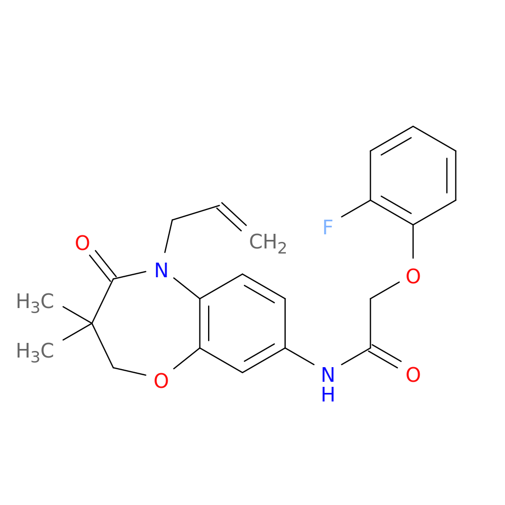 N-[3,3-dimethyl-4-oxo-5-(prop-2-en-1-yl)-2,3,4,5-tetrahydro-1,5-benzoxazepin-8-yl]-2-(2-fluorophenoxy)acetamide