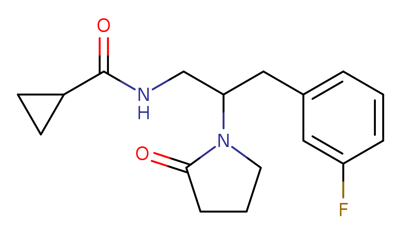 N-[3-(3-fluorophenyl)-2-(2-oxopyrrolidin-1-yl)propyl]cyclopropanecarboxamide