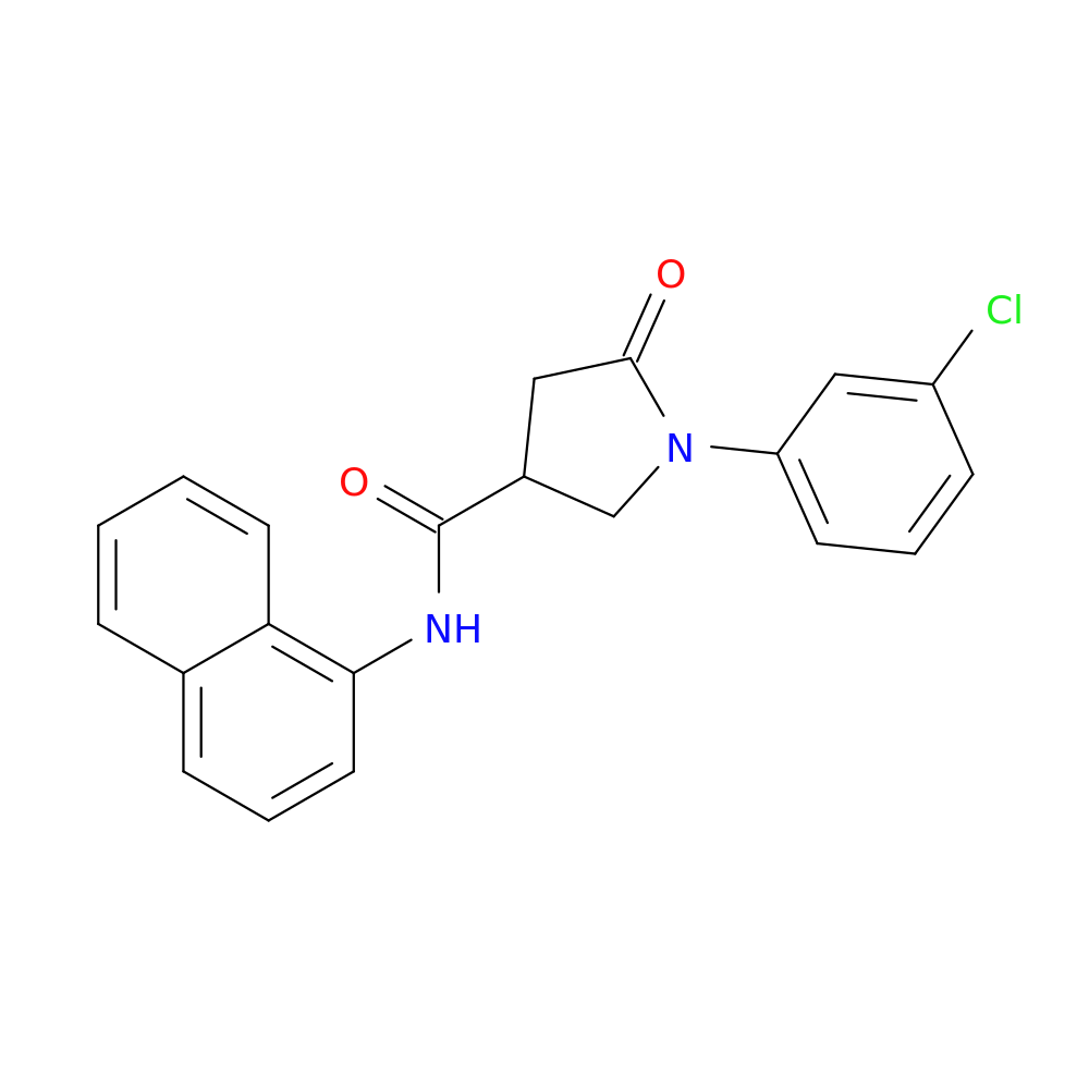 1-(3-chlorophenyl)-N-(1-naphthyl)-5-oxo-3-pyrrolidinecarboxamide