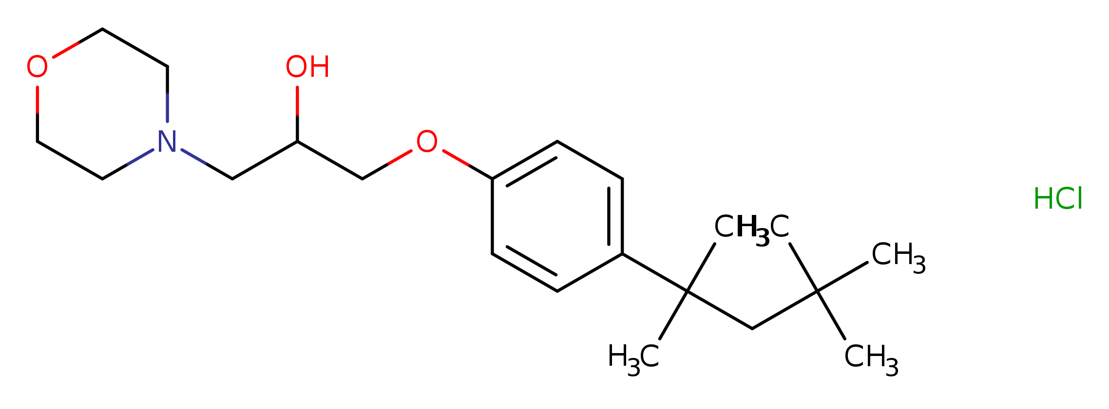 1-(morpholin-4-yl)-3-[4-(2,4,4-trimethylpentan-2-yl)phenoxy]propan-2-ol hydrochloride