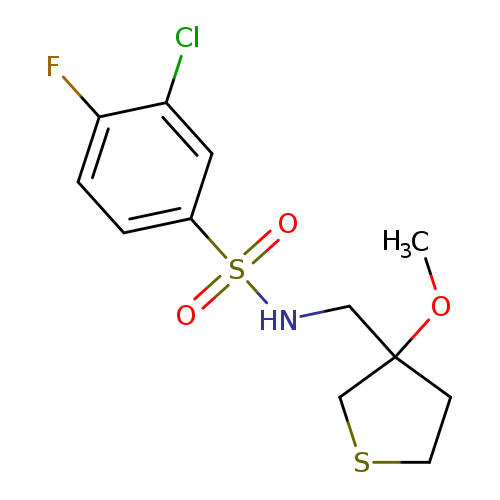 3-chloro-4-fluoro-N-[(3-methoxythiolan-3-yl)methyl]benzene-1-sulfonamide