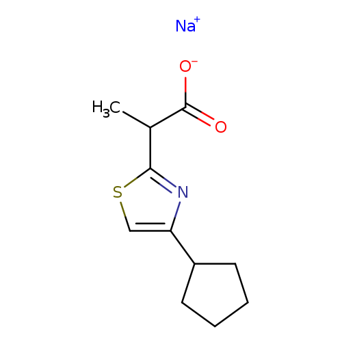 sodium2-(4-cyclopentyl-1,3-thiazol-2-yl)propanoate