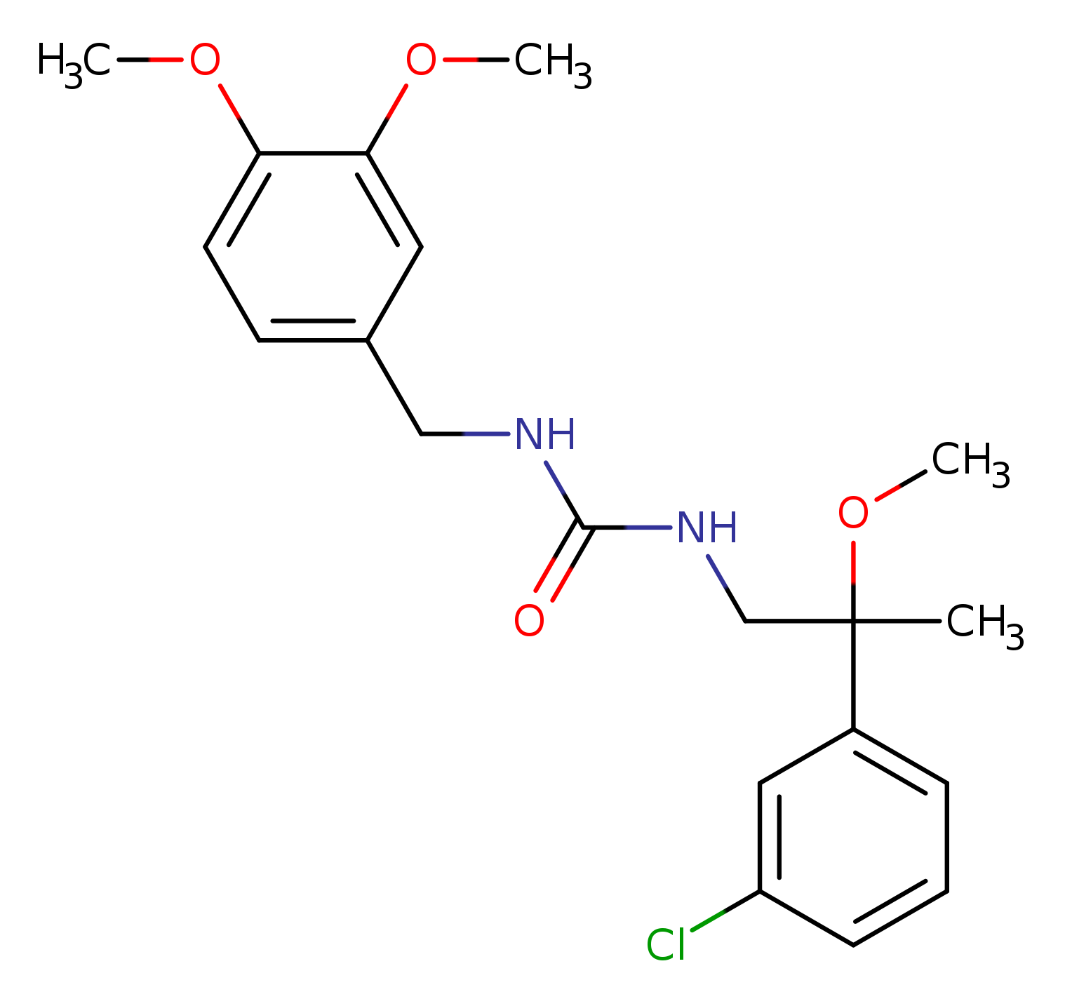 3-[2-(3-chlorophenyl)-2-methoxypropyl]-1-[(3,4-dimethoxyphenyl)methyl]urea