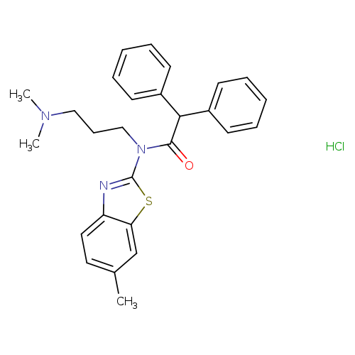 N-[3-(dimethylamino)propyl]-N-(6-methyl-1,3-benzothiazol-2-yl)-2,2-diphenylacetamide hydrochloride