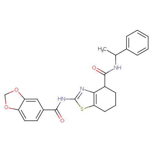 2-(2H-1,3-benzodioxole-5-amido)-N-(1-phenylethyl)-4,5,6,7-tetrahydro-1,3-benzothiazole-4-carboxamide