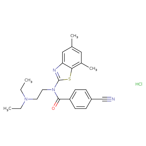 4-cyano-N-[2-(diethylamino)ethyl]-N-(5,7-dimethyl-1,3-benzothiazol-2-yl)benzamide hydrochloride