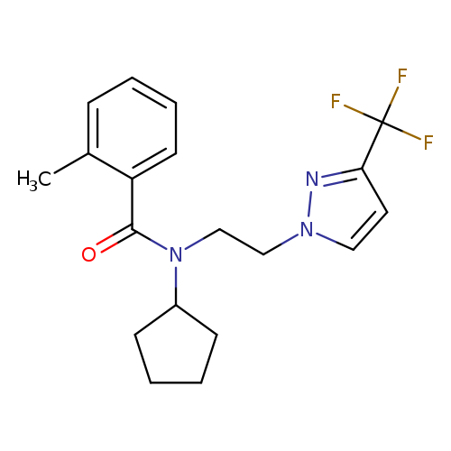 N-cyclopentyl-2-methyl-N-{2-[3-(trifluoromethyl)-1H-pyrazol-1-yl]ethyl}benzamide