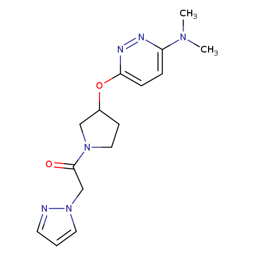 1-(3-{[6-(dimethylamino)pyridazin-3-yl]oxy}pyrrolidin-1-yl)-2-(1H-pyrazol-1-yl)ethan-1-one
